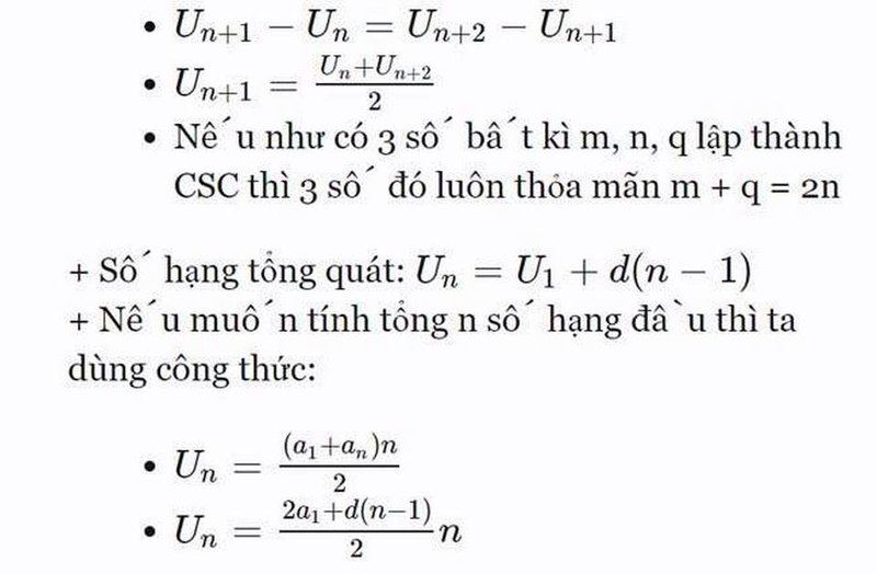 Công thức cấp số cộng cấp số nhân