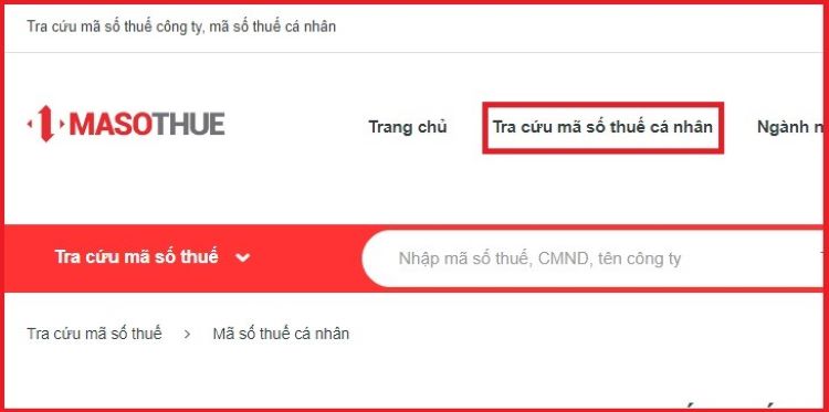 Tìm mã số thuế cá nhân bằng số CMND